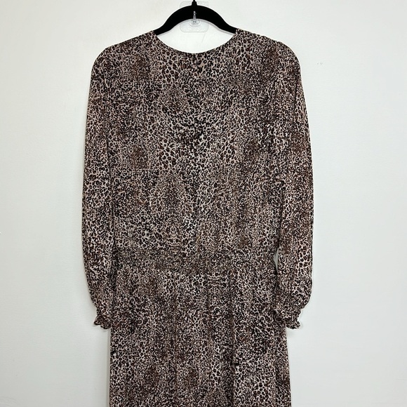 1 State Leopard Print High Low Midi Dress Medium - Picture 6 of 8